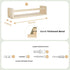 16.5 inch Set 3, Floating Book Shelves for Wall, Natural Wood Nursery Shelves for Book Storage, Solid Pine Wooden