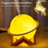 Moon Lamp Humidifier, 2 in 1 Night Light & Humidifier with USB Recharge, 3 Colors 3D LED Moon Light with Stand,