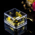 Pursuestar Happy Birthday Music Box - Clear Gold Hand Crank Musical Box for Mom/Dad/Daughter/Son - Unique Gift