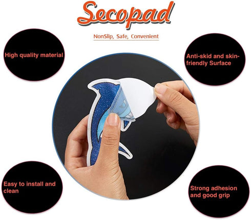 Non Slip Shark Bathtub Stickers, 20 PCS Adhesive Kids Anti Slip Decal Treads for Shower and Bath Tub