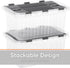 Superio Clear Storage Box with Lid, Plastic Container Bins for Organizing, Stackable Crates, BPA Free