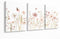 MTFBWY 3 Piece Pink Wildflower Canvas Wall Art, Vintage Floral Botanical Prints,