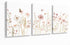 MTFBWY 3 Piece Pink Wildflower Canvas Wall Art, Vintage Floral Botanical Prints,