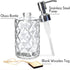 JASAI Diamond Design 12 Oz Glass Soap Dispenser, Kitchen and Bathroom with Stainless Steel Pump