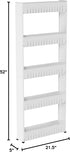 5-Tier Slim Rolling Storage Cart - Utility Cart with Wheels for Bathroom, Kitchen, and Laundry Room - Bathroom Shelves