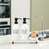 Set MOMEEMO White Soap Dispenser Comes with Stainless Steel Pumps, Instant Dry Tray, and Dish Scrub Brush, Suitable
