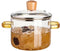 Clear Cooking Pots 1.5L (50oz), High Borosilicate Cooking Pot with Lid for Noodle, Soup, Milk