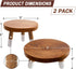 9" 4"+6" Tall-2 Pack Round Dip Dyed Teak Plant Stand |Wood Risers for Decor | Wood Pedestal Stand Riser