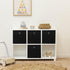 Black Foldable Storage Cubes Bins, 11 Inch Cloth Storage Cube Organizer with Dual Handles, Set of 3
