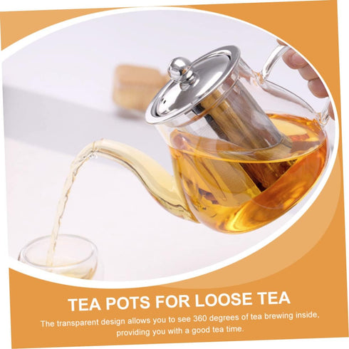 1 Set Teapot Loose Leaf Tea Maker, Glass Tea Pot with Water Pitcher and Stainless Steel Infuser
