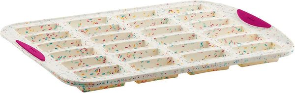 Trudeau 24 Slot Mini Bar Pan Silicone Bakeware - Confetti White