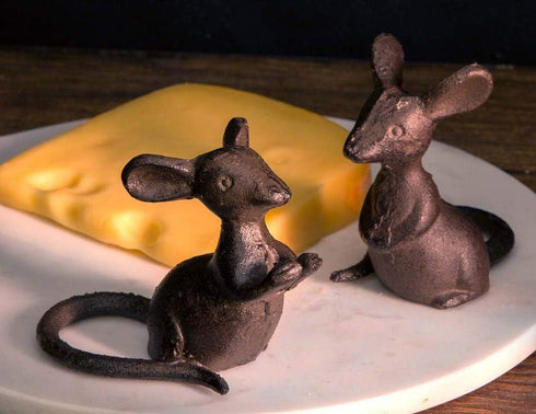 Park Hill Collection Cast Iron Mice Pair, Set of 2