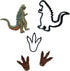 DINOSAUR COOKIE CUTTERS, Giant Reptile Monster Character and Footprint Cutters Made in The USA (2 Pack)