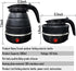 Foldable Electric Travel Kettle, Portable Silicone Collapsible Water Boiler and Tea Pot for Camping (Black)