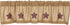 Burlap Natural with Burgundy Stars Primitive 16"x72" Valance, Stenciled Cotton Kitchen Window Curtains