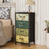 Furnulem 4 Drawer Dresser, Vertical Nightstand for Kids and Adults, Fabric Chest of Drawers for Storage