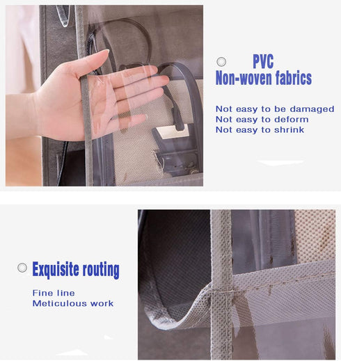 AARAINBOW Hanging Handbag Purse Organizer for Closet, 8 Pockets, Space Saving, 41 L x 13.5W, Black