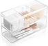 Qtip Holder Dispenser, 2 Layer Cotton Ball Holder for Bathroom Vanity Countertop Storage and Jewelry Organizer
