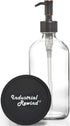 Clear Soap Dispenser with Oil Rubbed Bronze Pump - 8oz Glass Dispenser with Non Slip Coaster