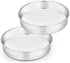 TeamFar Cake Pan Set of 2 - 8 Inch Round Tier Tins Set Stainless Steel, Healthy & Heavy Duty, Easy Clean, Dishwasher