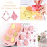 Novel Christmas Cookie Cutters and Stamper Set, Xmas Tree, Glove, Reindeer, Santa, and More - Pack of 12