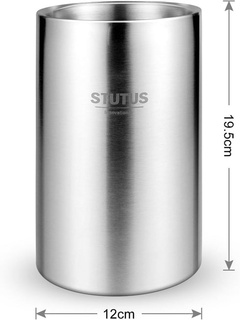 STUTUS Stainless Steel Double Wall Wine Chiller Bucket, Insulated Champagne Beer Ice Bucket
