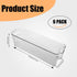 6PCS 15inch YOUNTHYE Fridge Organizer Bins Breastmilk Freezer Storage Organizer Narrow Freezer Organizers Bins Long
