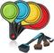 Collapsible Measuring Cups and Spoons, 8 Piece Set Portable Food Grade Silicone for Liquid & Dry Measuring