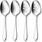 E-far Serving Spoons, 4-Piece Stainless Steel Utensils Set for Catering, Buffet, and Kitchen Use