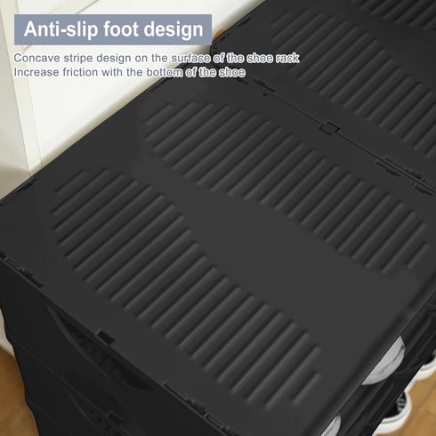 6-Tier Thickened Shoe Rack, Stackable Storage Organizer for Bedroom Entry, Adjustable Rack, Shoe Slots Shelf, Easy