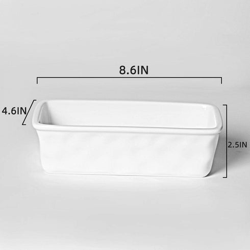 HAOTOP Nonstick Baking Bread Loaf Pan, 8.5 x 4.6 Inch (White)