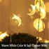 Fielegen 40 LED Moon String Lights - Battery Operated 20ft Mini Star Fairy Lights for Garden, Wedding, Party Decorations