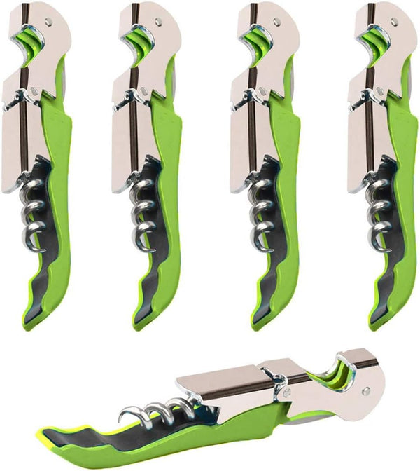 Professional Waiter Corkscrew Wine Openers Set, 4 PCS, Upgraded Heavy Duty Stainless Steel Hinges for Restaurant Waiters