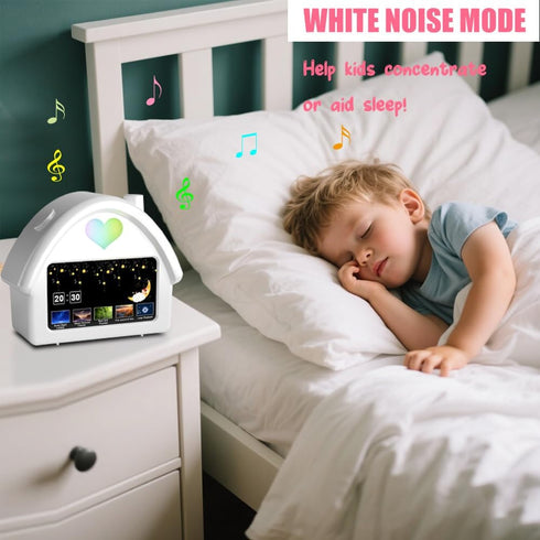 Sinoviwe 4.3'' Countdown Kids Alarm Clock with HD Digital Screen, Calendar Ambient Lighting White Noise Remote Control