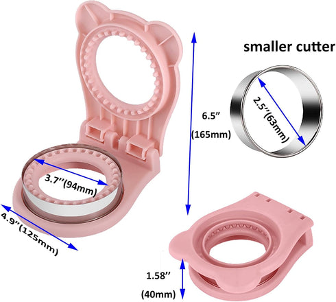 Sandwich Cutter and Sealer, Decruster Sandwich Maker for kids lunch Uncrustable Sandwich Maker,Easy for School Lunchbox and Bento Box (Pink) by BOSIDETOOL