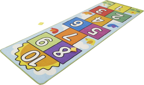 Melissa & Doug Hop and Count Hopscotch Game Rug - 3 pcs, 78.5 x 26.5 inches
