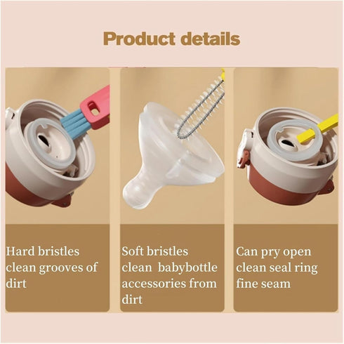 3 in 1 Multifunctional Cup Lid Cleaning Brush, 2024 New Portable Cleaner for Tumbler and Narrow Bottles