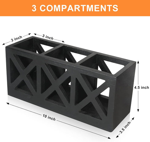 Ayiaren Wooden Silverware Holder, Cutlery Organizer Bin for Kitchen Countertop Storage