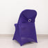 Efavormart Purple Spandex Folding Slip On Chair Cover with Silver Rhinestone Buckled Sash Band, Stretch Fitted Chair