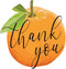 Little Cutie Baby Shower Thank You Stickers | 40 Count Orange Theme Labels for Baby Shower or Gender Reveal