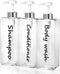 21oz Shampoo Dispenser - Refillable Clear Shampoo and Conditioner Bottles Set of 3 for Shower Soap