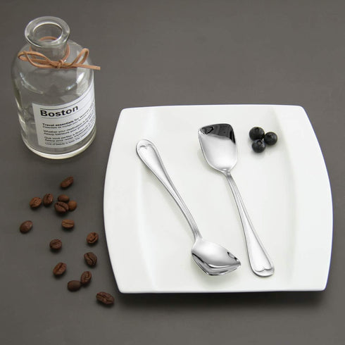 Ice Cream Spoons 18/10 Stainless Steel Dessert Spoon 4 Pcs, Shovel Spoons, 6.0 Inches, Dishwasher Safe
