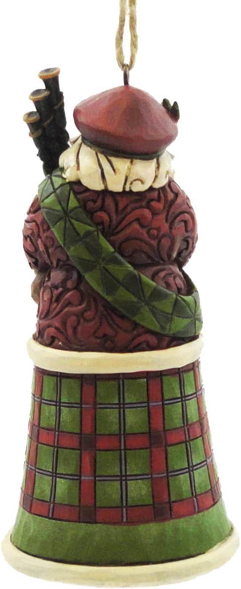 Jim Shore Heartwood Creek Scottish Santa Stone Resin Hanging Ornament, 4.75”, Christmas