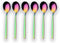 Berglander Rainbow Teaspoon, Stainless Steel Dessert Spoon with Colorful Titanium Plating, 6.5 Inches, Pack of 6