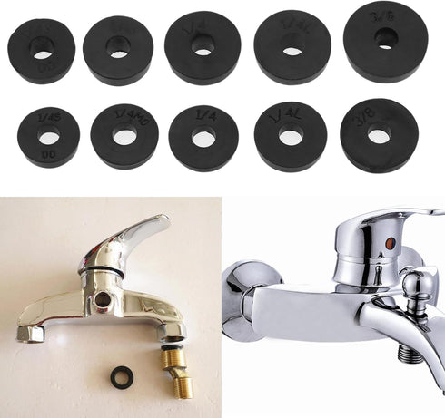 The Lord of the Tools 116PCS Faucet Washers Kit with Multi-Size Flat Washers Angled Washers Brass Screws for Faucet Repair Bathroom Kitchen Household Appliances