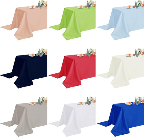 2 Pack 60x102 Inch, Fokitut Waterproof Rectangle Tablecloth, Stain Resistant and Wrinkle Polyester Table Cloth, Fabric