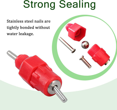 10pcs) Chicken Waterer Nipples Automatic Poultry Watering Nipples Chicken Drinkers (dht