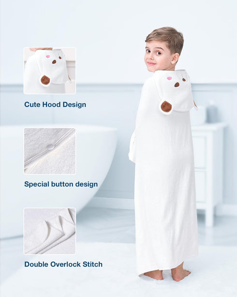 50''L 35''W 6-10, ZIONOR Hooded Bath Towel for Kids - x Extra-Large Hooded Towels for Big Kids Kids Beach Towels Made