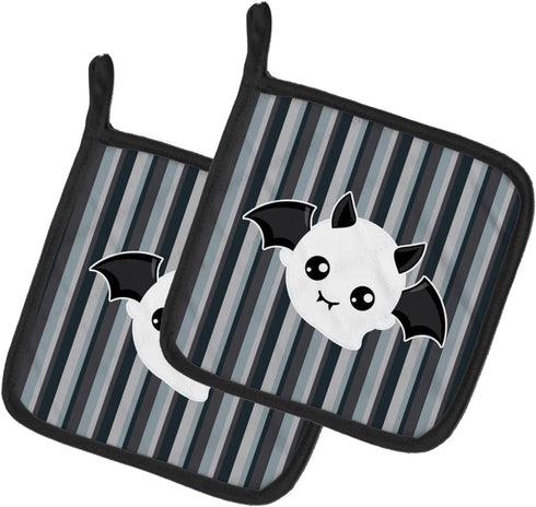 Caroline's Treasures BB6964PTHD Halloween Ghost Bat Pot Holders - Heat Resistant Kitchen Hot Pads for Cooking, 7 1/2 x