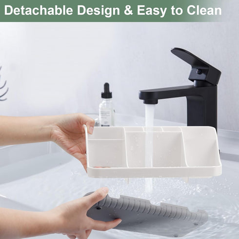 Toothbrush Holders for Bathroom Countertop Organizer, 7 Slots Detachable Kids Electric Toothbrush and Toothpaste